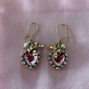 Betsey Johnson Heart Earrings